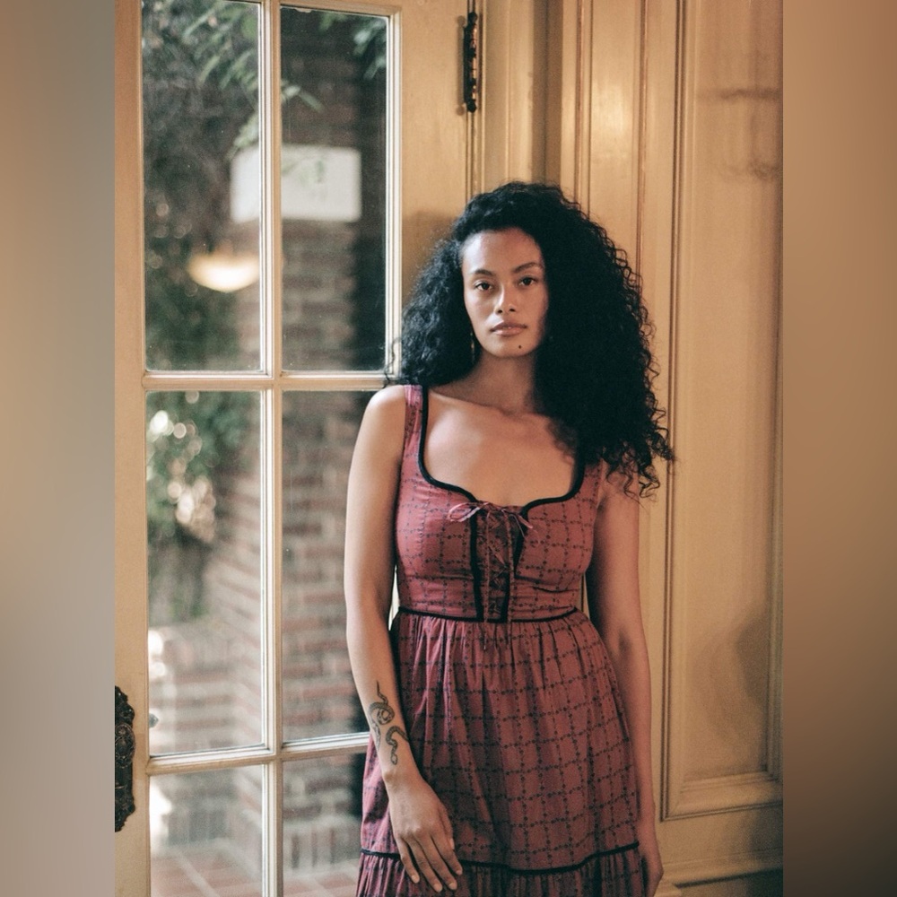 Christy Dawn Adele Dress in Crimson Trellis - Size XL - Like New!